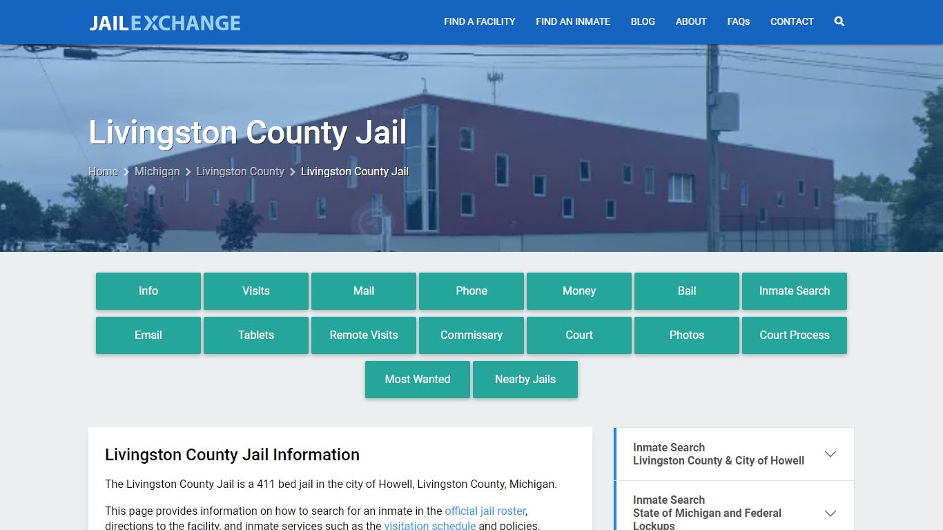 Livingston County Jail, MI Inmate Search, Information